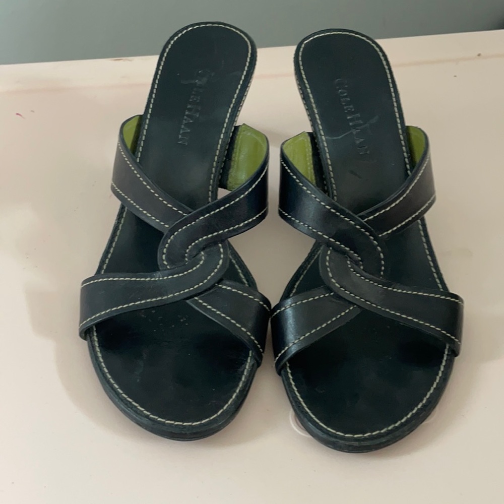 Cole Haan black leather sandals